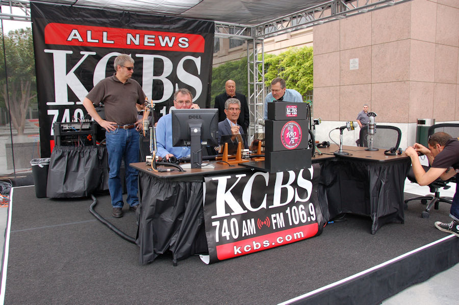 John Scheer, Todd Smoot, Stan Bunger, Mike Colgan and Mike Smith at the KCBS Remote Booth